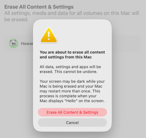 macOS alle data en instellingen wissen